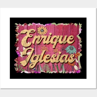 Classic Iglesias Personalized Flowers Proud Name Posters and Art